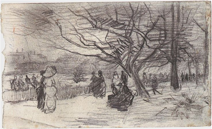 Vincent van Gogh Figuras en un parque Drawing Vincent van Gogh's Figuras en un parque Drawing