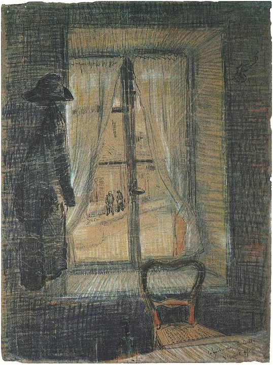 Vincent van Gogh Ventana en el restaurante de Bataille Drawing Vincent van Gogh's Ventana en el restaurante de Bataille Drawing