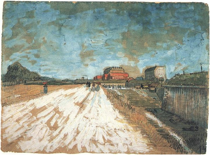 Vincent van Gogh Carretera al lado de las murallas de París Watercolor Vincent van Gogh's Carretera al lado de las murallas de París Watercolor