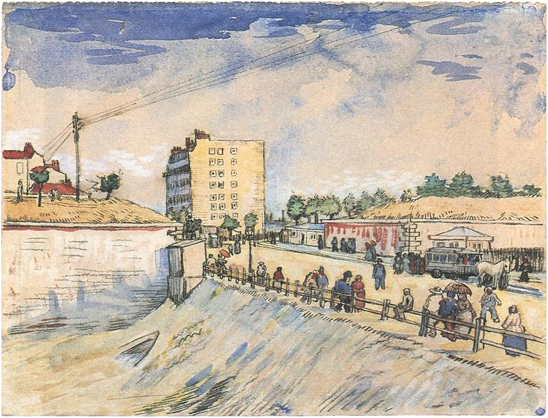 Vincent van Gogh Puerta en las murallas de París Watercolor Vincent van Gogh's Puerta en las murallas de París Watercolor