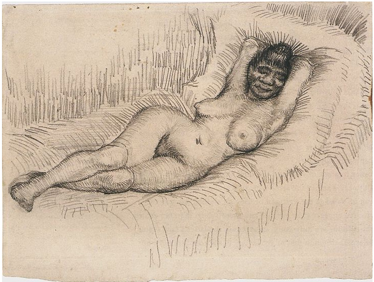 Vincent van Gogh Estudio para 'Mujer desnuda reclinado' Drawing Vincent van Gogh's Estudio para 'Mujer desnuda reclinado' Drawing