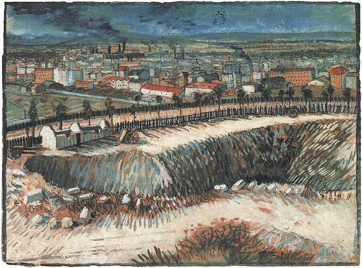 Vincent van Gogh Afueras de París cerca de Montmartre Watercolor Vincent van Gogh's Afueras de París cerca de Montmartre Watercolor