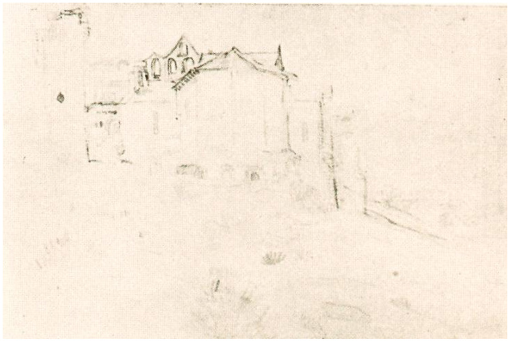 Vincent van Gogh Ruinas de Montmajour Drawing Vincent van Gogh's Ruinas de Montmajour Drawing