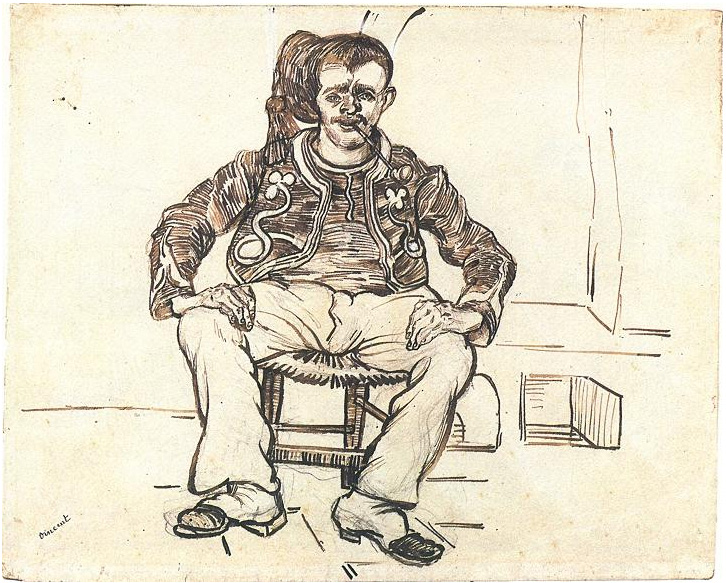 Vincent van Gogh Zouave sentado, Figura entera Drawing Vincent van Gogh's Zouave sentado, Figura entera Drawing