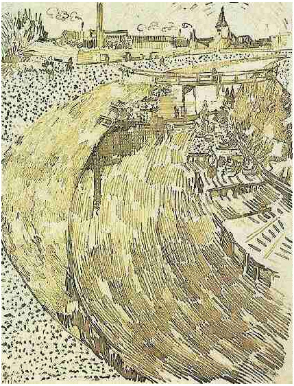 Vincent van Gogh La Roubine de Rol con lavandera Drawing Vincent van Gogh's La Roubine de Rol con lavandera Drawing