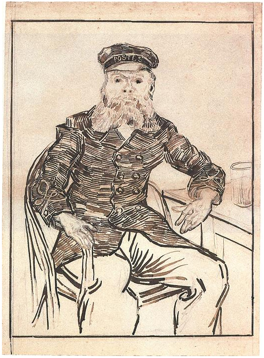 Vincent van Gogh Joseph Roulin, Three-Quarter-Length Drawing Vincent van Gogh's Joseph Roulin, Three-Quarter-Length Drawing