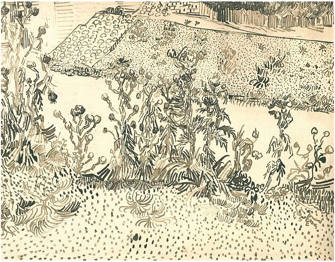 Vincent van Gogh Cardos a lo largo de la carretera Drawing Vincent van Gogh's Cardos a lo largo de la carretera Drawing