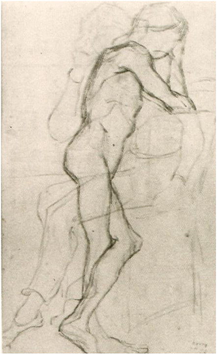Vincent van Gogh Hombre desnudo de pie Drawing Vincent van Gogh's Hombre desnudo de pie Drawing