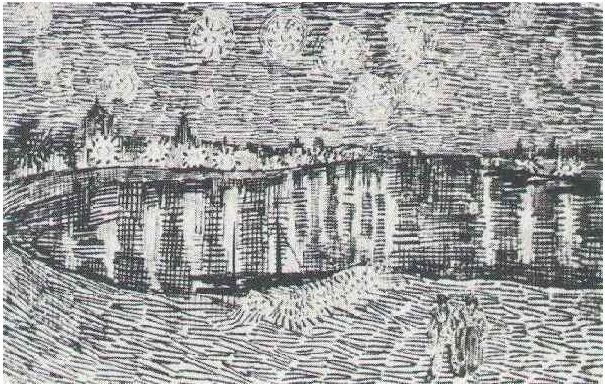 Vincent van Gogh Noche estrellada Drawing Vincent van Gogh's Noche estrellada Drawing