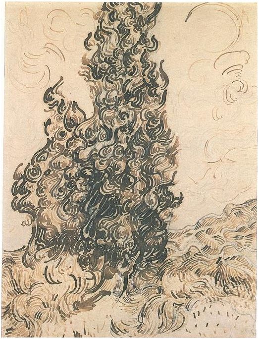 Vincent van Gogh's Cypresses Drawing