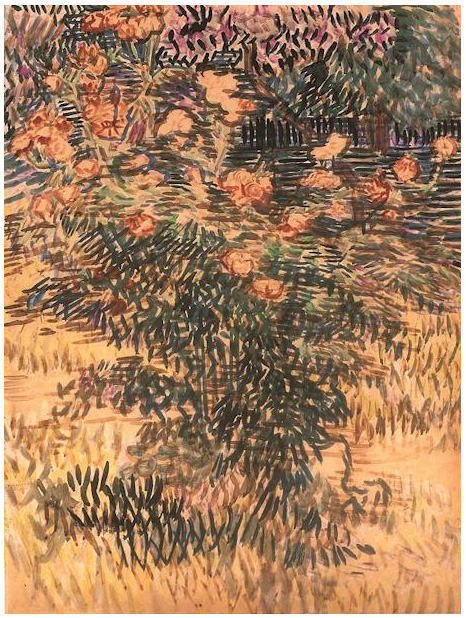 Vincent van Gogh Arbustos en flor Watercolor Vincent van Gogh's Arbustos en flor Watercolor