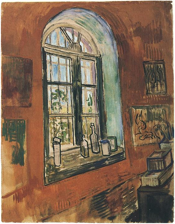 Vincent van Gogh Ventana del estudio de Vincent en el Asilo Watercolor Vincent van Gogh's Ventana del estudio de Vincent en el Asilo Watercolor