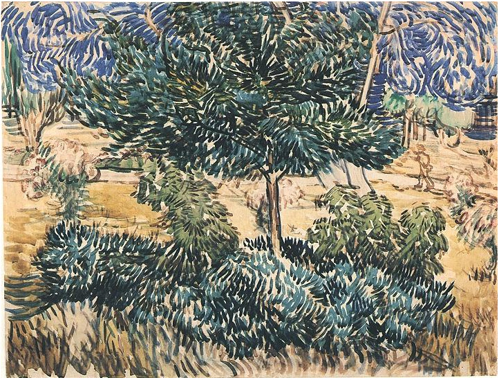 Vincent van Gogh Árboles y arbustos Watercolor Vincent van Gogh's Árboles y arbustos Watercolor