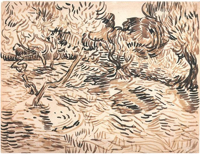 Vincent van Gogh Huerto de olivos Drawing Vincent van Gogh's Huerto de olivos Drawing