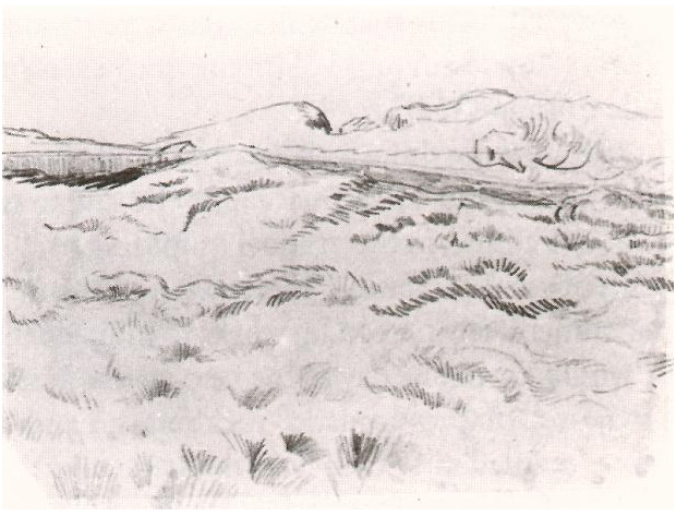 Vincent van Gogh Campo cercado Drawing Vincent van Gogh's Campo cercado Drawing