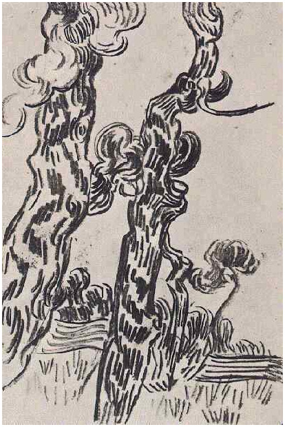 Vincent van Gogh Dos pinos Drawing Vincent van Gogh's Dos pinos Drawing