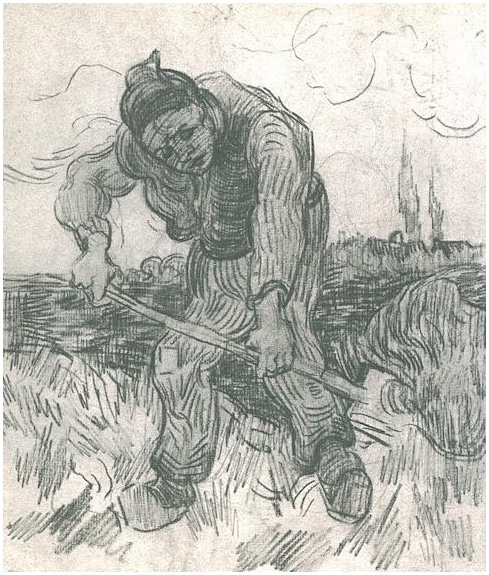 Vincent van Gogh Campesino cavando Drawing Vincent van Gogh's Campesino cavando Drawing