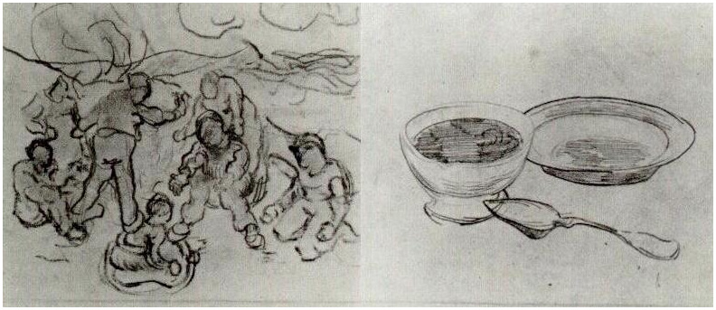 Vincent van Gogh Dibujo de copa, plata y cucharas Drawing Vincent van Gogh's Dibujo de copa, plata y cucharas Drawing