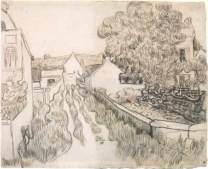 Vincent van Gogh Village Street Drawing Vincent van Gogh's Village Street Drawing