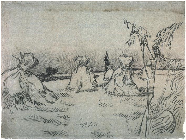Vincent van Gogh Gavillas de trigo Drawing Vincent van Gogh's Gavillas de trigo Drawing