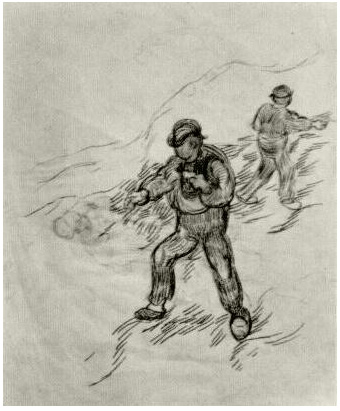 Vincent van Gogh Dos sembradores Drawing Vincent van Gogh's Dos sembradores Drawing