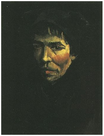 Vincent van Gogh Cabeza de una mujer campesina con gorra oscura Painting Vincent van Gogh's Cabeza de una mujer campesina con gorra oscura Painting
