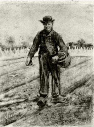 Vincent van Gogh Sembrador con cesta Drawing Vincent van Gogh's Sembrador con cesta Drawing