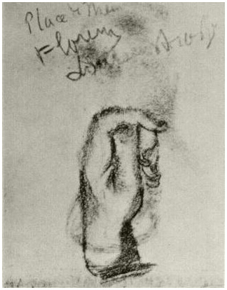 Vincent van Gogh Bosquejo de un mano izquierda Drawing Vincent van Gogh's Bosquejo de un mano izquierda Drawing