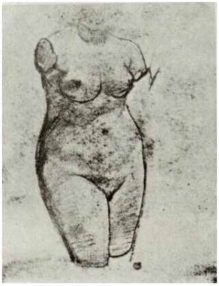 Vincent van Gogh Torso de yeso de una mujer Drawing Vincent van Gogh's Torso de yeso de una mujer Drawing