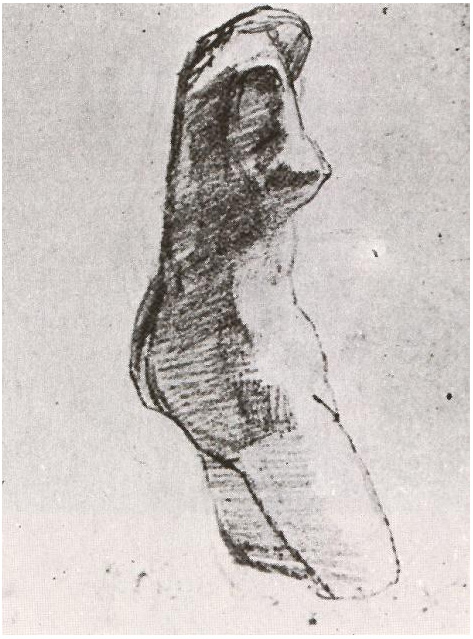 Vincent van Gogh Torso de yeso de una mujer, vista del lado Drawing Vincent van Gogh's Torso de yeso de una mujer, vista del lado Drawing