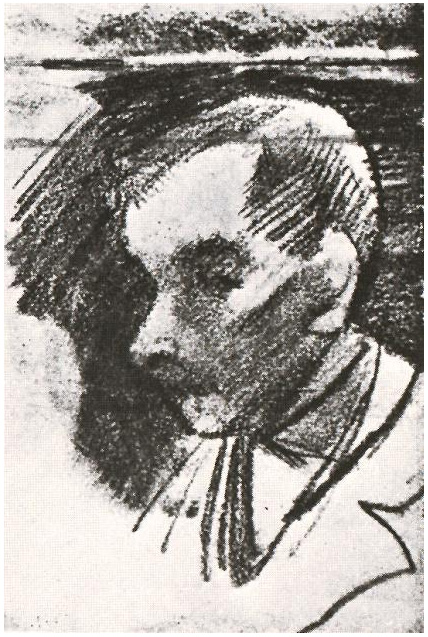 Vincent van Gogh Cabeza de un hombre Drawing Vincent van Gogh's Cabeza de un hombre Drawing
