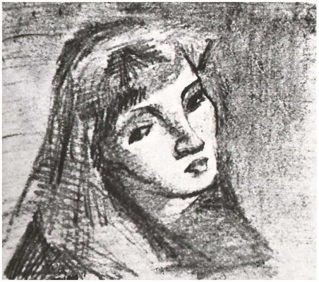 Vincent van Gogh Cabeza de una mujer con su pelo suelto Drawing Vincent van Gogh's Cabeza de una mujer con su pelo suelto Drawing