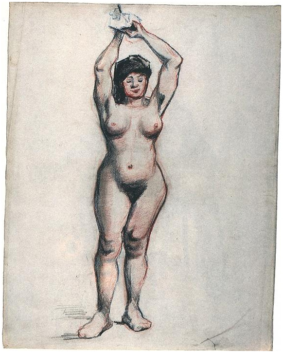 Vincent van Gogh Mujer desnuda de pie vista de frente Drawing Vincent van Gogh's Mujer desnuda de pie vista de frente Drawing