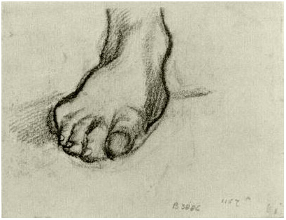 Vincent van Gogh Bosquejo de un pie Drawing Vincent van Gogh's Bosquejo de un pie Drawing
