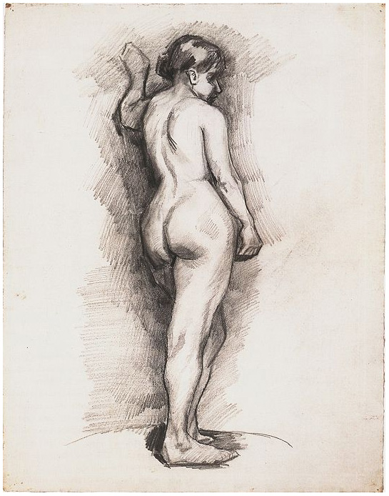 Vincent van Gogh Mujer desnuda de pie vista desde atrás Drawing Vincent van Gogh's Mujer desnuda de pie vista desde atrás Drawing