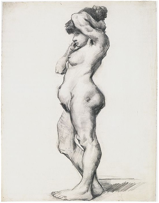 Vincent van Gogh Mujer desnuda de pie vista del lado Drawing Vincent van Gogh's Mujer desnuda de pie vista del lado Drawing