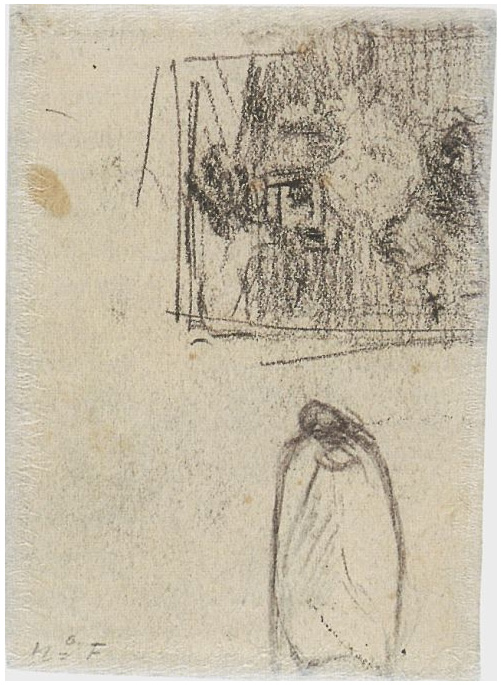 Vincent van Gogh Bosquejo de una casa; Dos amantes Drawing Vincent van Gogh's Bosquejo de una casa; Dos amantes Drawing