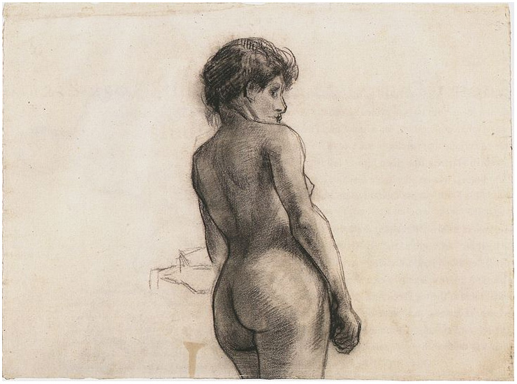 Vincent van Gogh Mujer desnuda de pie vista desde atrás Drawing Vincent van Gogh's Mujer desnuda de pie vista desde atrás Drawing