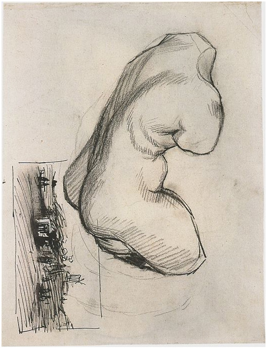 Vincent van Gogh Torso de Venus y un paisaje Drawing Vincent van Gogh's Torso de Venus y un paisaje Drawing