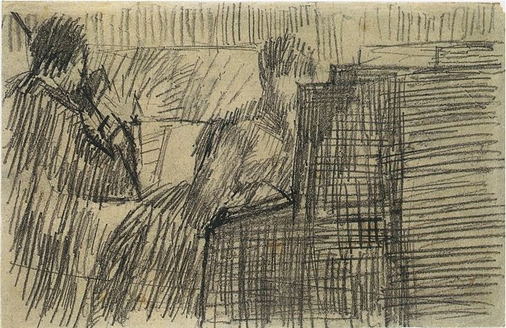 Vincent van Gogh Mujer pianista y violinista Drawing Vincent van Gogh's Mujer pianista y violinista Drawing