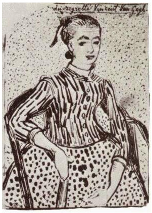 Vincent van Gogh La Mousmé, sentada Drawing Vincent van Gogh's La Mousmé, sentada Drawing
