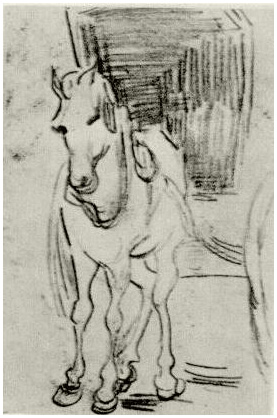 Vincent van Gogh Horse and Carriage Drawing Vincent van Gogh's Horse and Carriage Drawing