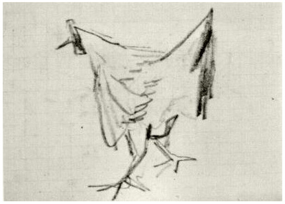 Vincent van Gogh Bosquejo de una gallina Drawing Vincent van Gogh's Bosquejo de una gallina Drawing