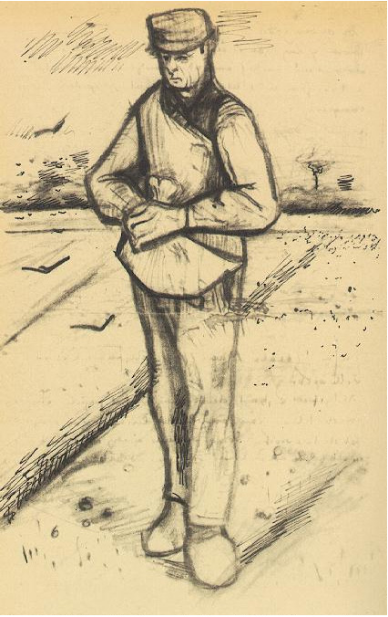 Vincent van Gogh Sembrador con mano en saco LetterSketches Vincent van Gogh's Sembrador con mano en saco LetterSketches
