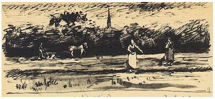Vincent van Gogh Campo en una tormenta LetterSketches Vincent van Gogh's Campo en una tormenta LetterSketches