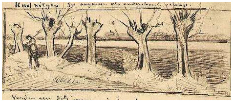 Vincent van Gogh Camino con sauces podados LetterSketches Vincent van Gogh's Camino con sauces podados LetterSketches