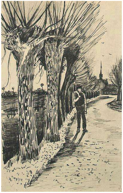 Vincent van Gogh Camino con sauces podados LetterSketches Vincent van Gogh's Camino con sauces podados LetterSketches