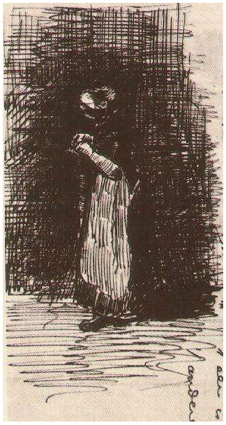 Vincent van Gogh Mujer de Scheveningen de pie LetterSketches Vincent van Gogh's Mujer de Scheveningen de pie LetterSketches