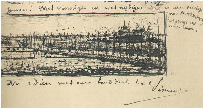 Vincent van Gogh El Schenkweg LetterSketches Vincent van Gogh's El Schenkweg LetterSketches