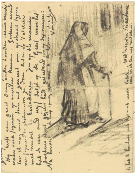 Vincent van Gogh Vieja vista desde atrás LetterSketches Vincent van Gogh's Vieja vista desde atrás LetterSketches